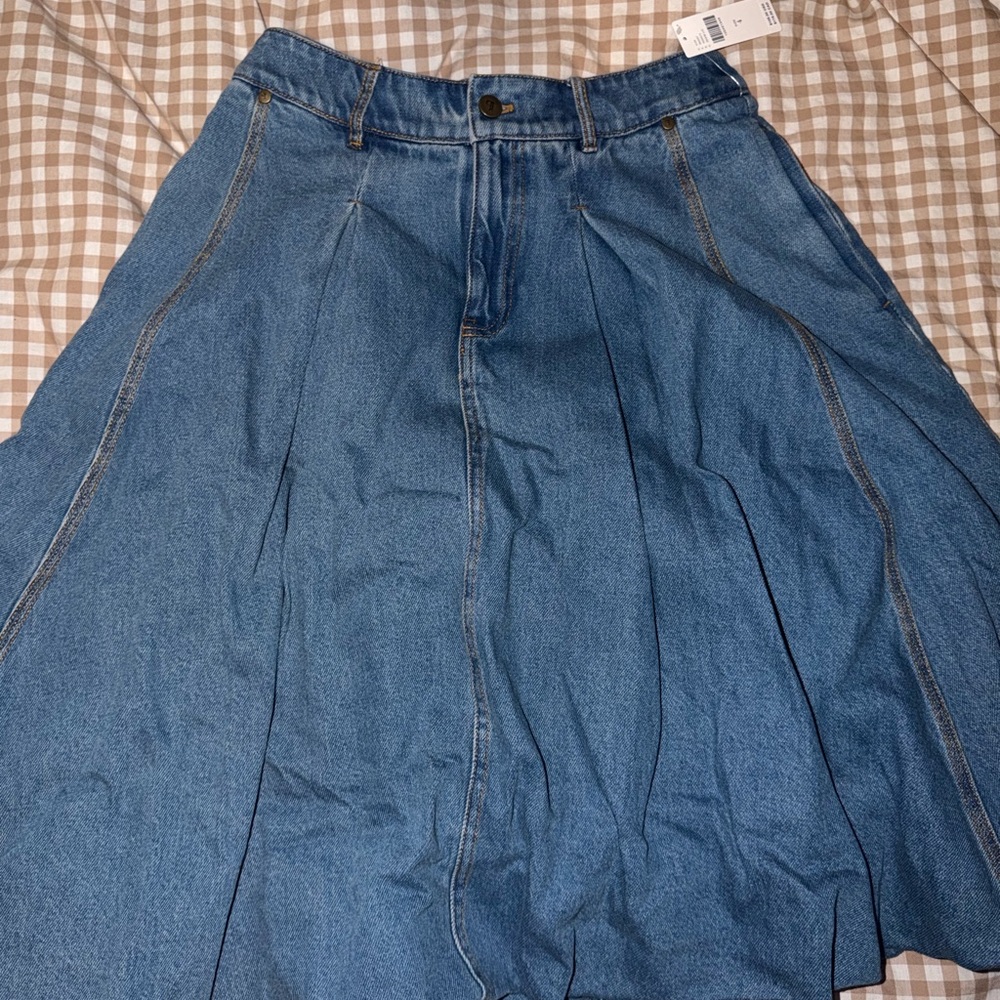 Anthropologie Blue Denim Skirt
